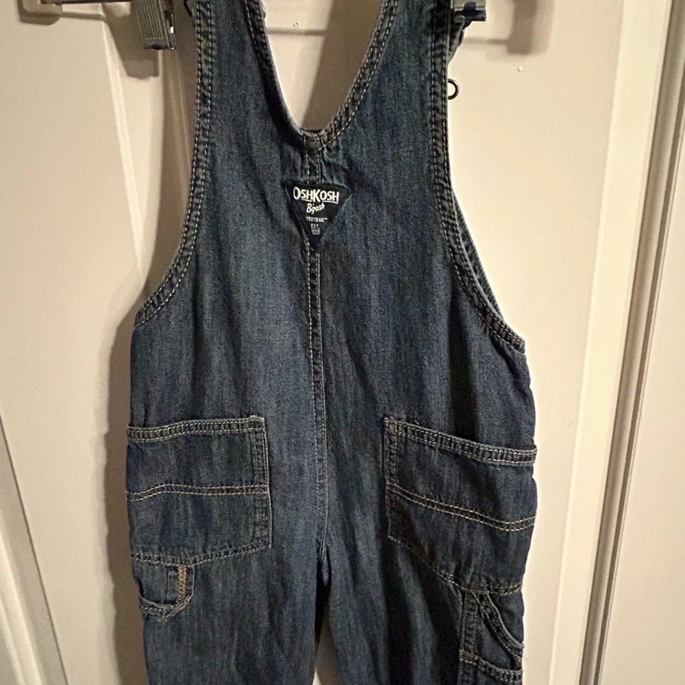 Oshkosh B’Gosh Kids Toddlers Denim Overalls Flannel Lined size 2T